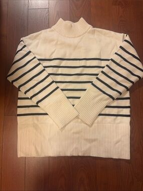 Women’s Cream Knit Sweater with Stripes